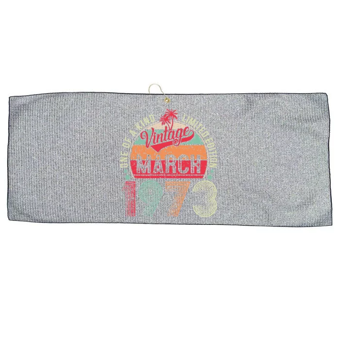 Vintage 50 Year Old March 1973 Limited Edition 50th Birthday Large Microfiber Waffle Golf Towel