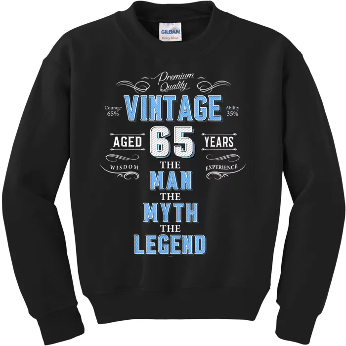 Vintage 65th birthday tshirt for him aged 65 years old tee Kids Sweatshirt