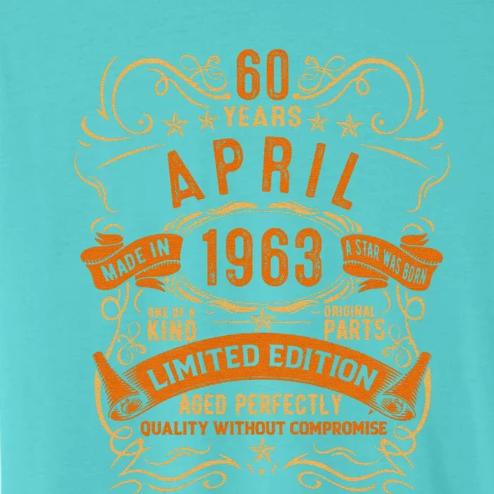 Vintage 60th Birthday April 1963 Birthday ChromaSoft Performance T-Shirt