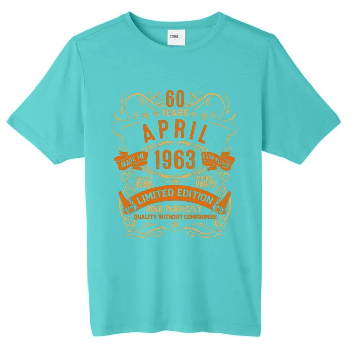 Vintage 60th Birthday April 1963 Birthday ChromaSoft Performance T-Shirt