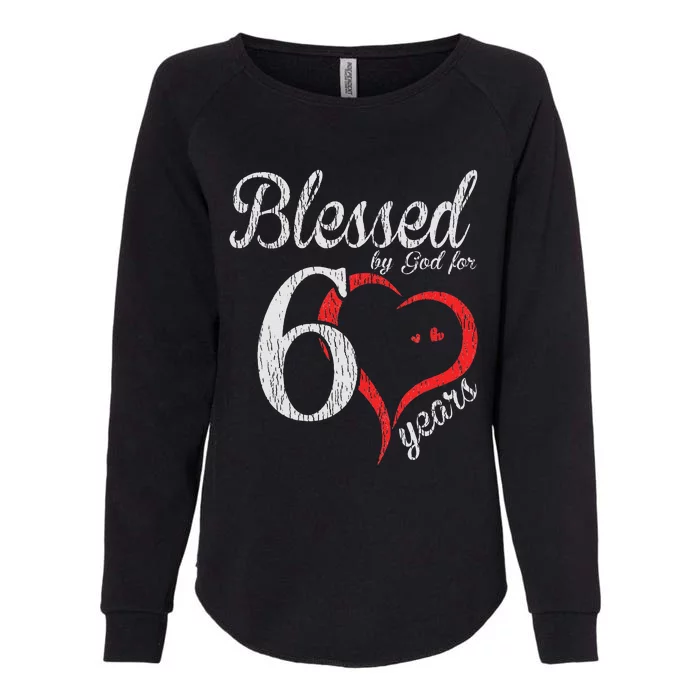 Vintage 60th Birthday Blessed By God, Happy Birthday Gift Womens California Wash Sweatshirt