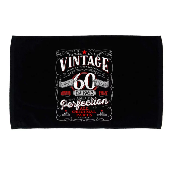 Vintage 60th Birthday 1963 Aged to Perfection Born in 60s Microfiber Hand Towel