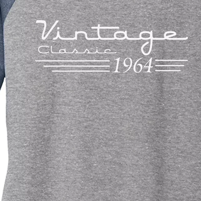 Vintage 60th Birthday Decorations Vintage 1964 60 Birthday Women's Tri-Blend 3/4-Sleeve Raglan Shirt