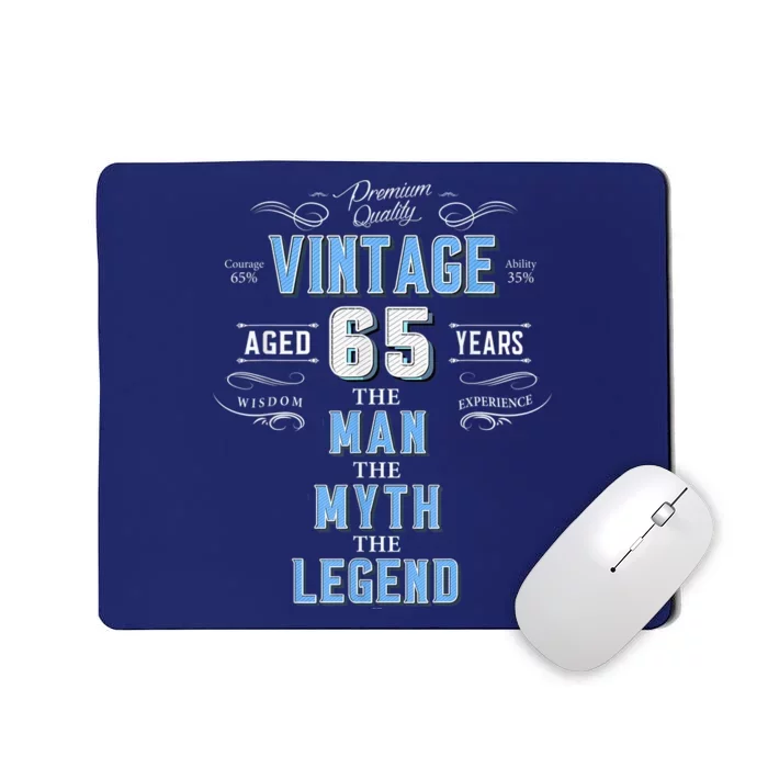 Vintage 65th birthday tshirt for him aged 65 years old tee Mousepad