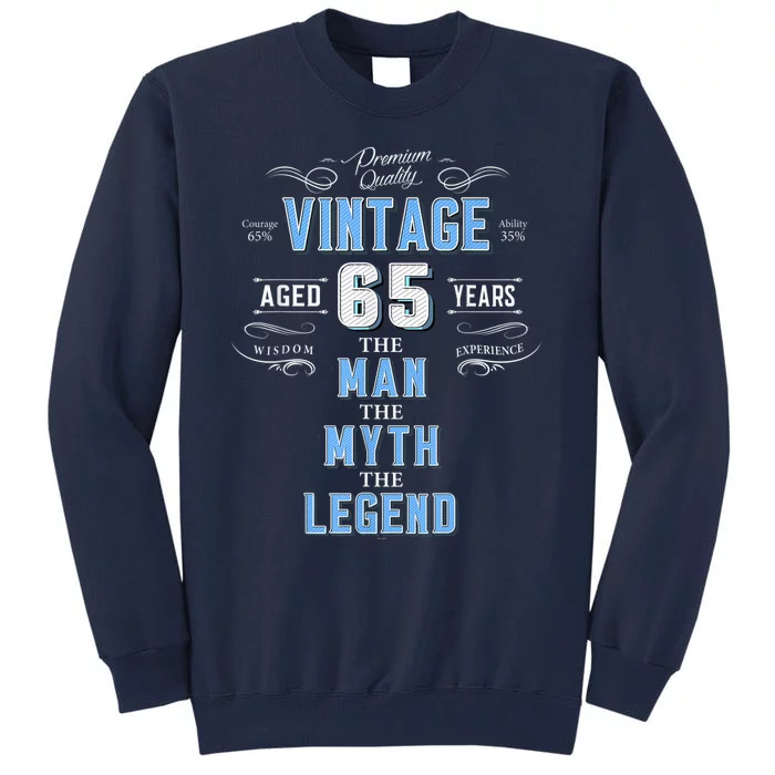 Vintage 65th birthday tshirt for him aged 65 years old tee Tall Sweatshirt