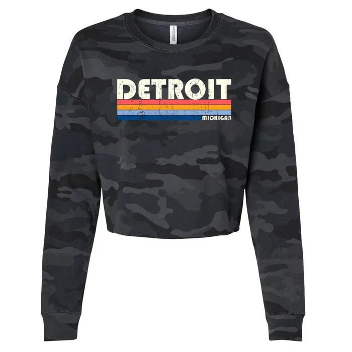 Vintage 70s 80s Style Detroit Mi Great Gift Cropped Pullover Crew