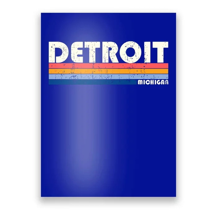 Vintage 70s 80s Style Detroit Mi Great Gift Poster