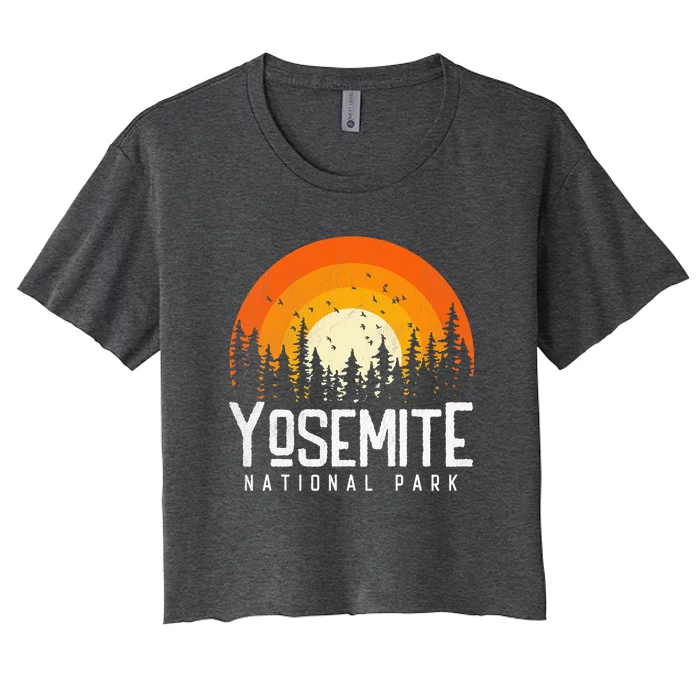 Vintage 70s 80s Yosemite US National Park Retro Style Women's Crop Top Tee