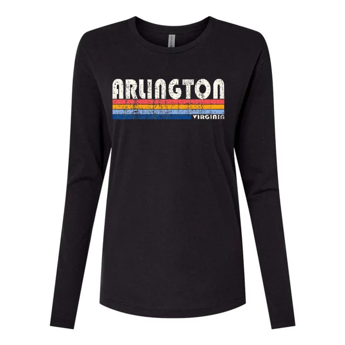 Vintage 70s 80s Style Arlington Va Womens Cotton Relaxed Long Sleeve T-Shirt