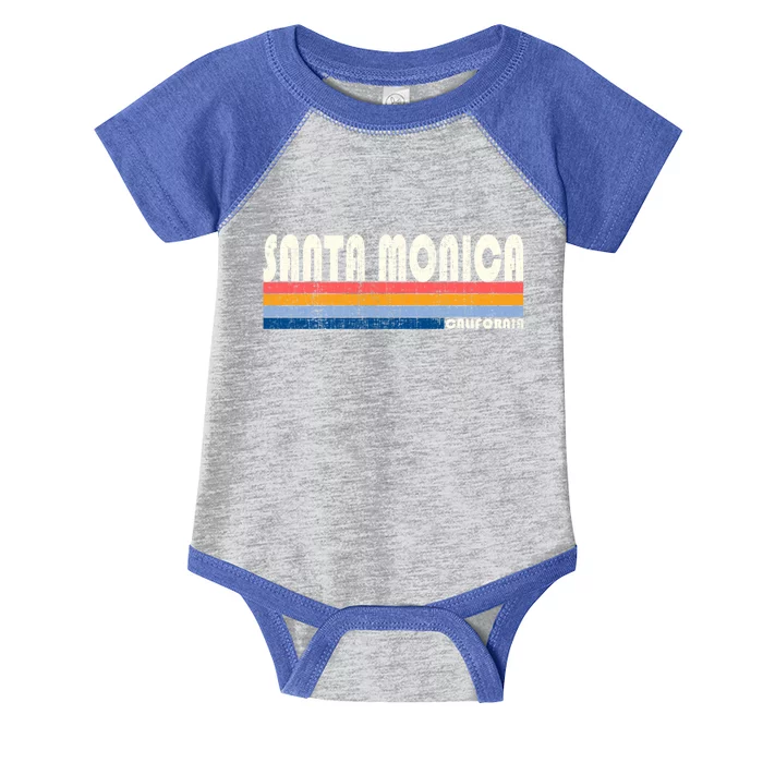 Vintage 70s 80s Style Santa Monica Ca Funny Gift Infant Baby Jersey Bodysuit