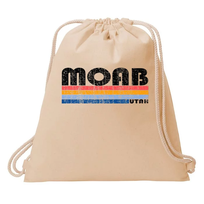 Vintage 70s 80s Style Moab Utah Drawstring Bag