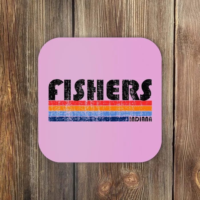 Vintage 70s 80s Style Fishers Indiana Coaster