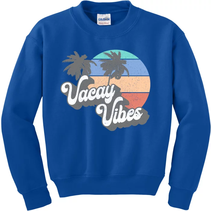 Vintage 70's Aloha Vacay Vibes Beach Surfing Retro Meaningful Gift Kids Sweatshirt