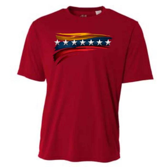 Venezuela 7 Big Stars Flag Minimalist Cooling Performance Crew T-Shirt