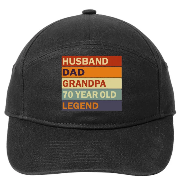 Vintage 70th Birthday Saying For 70 Year Old Dad And Grandpa 7-Panel Snapback Hat