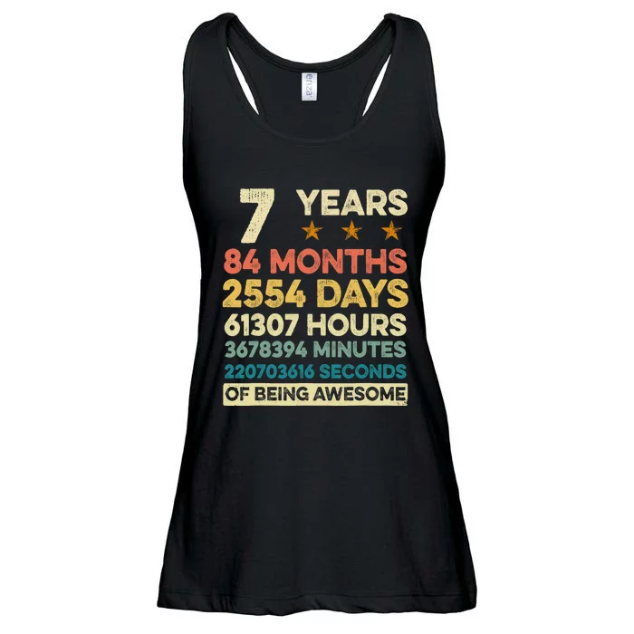 Vintage 7th Birthday Gift 7 Years Old 84 Months Ladies Essential Flowy Tank