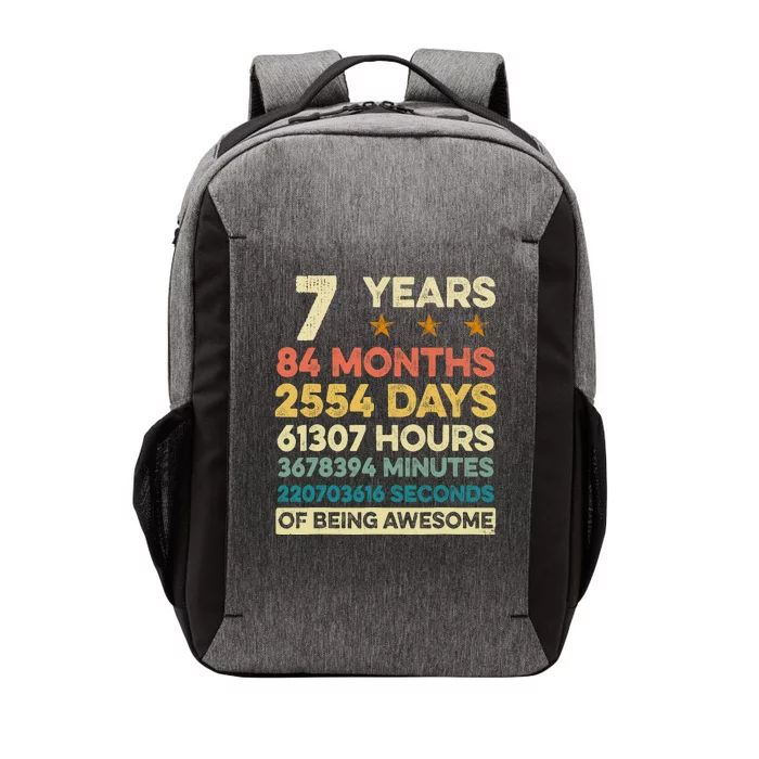 Vintage 7th Birthday Gift 7 Years Old 84 Months Vector Backpack