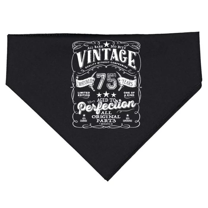 Vintage 75th Birthday Perfection Original Part 1948 USA-Made Doggie Bandana