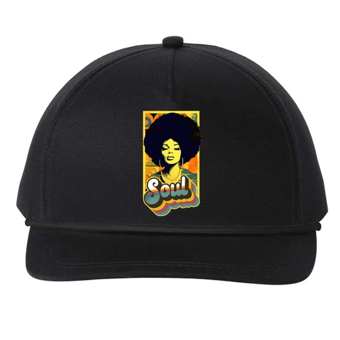 Vintage 70s Funk Afro Soul Snapback Five-Panel Rope Hat