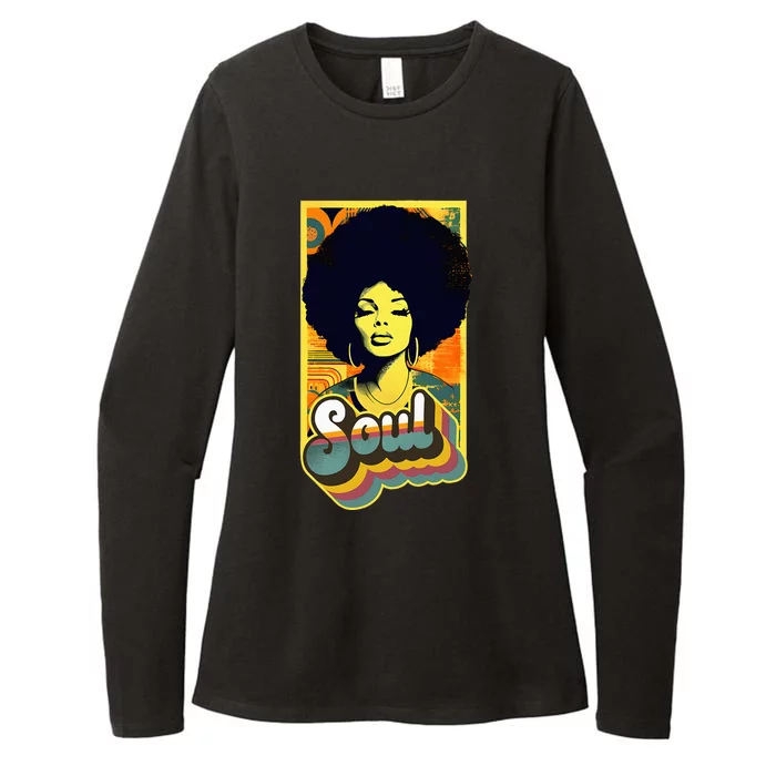 Vintage 70s Funk Afro Soul Womens CVC Long Sleeve Shirt