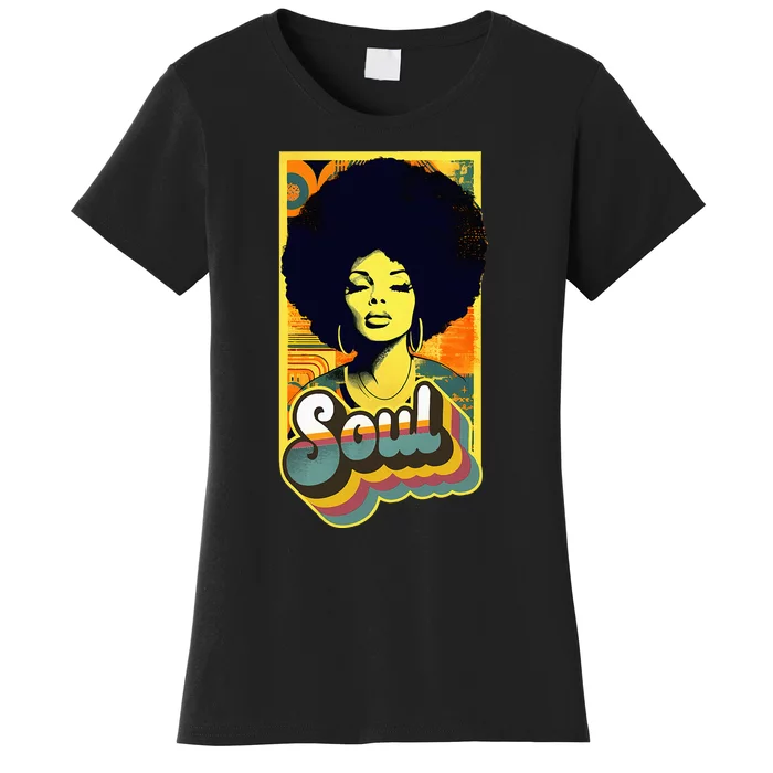 Vintage 70s Funk Afro Soul Women's T-Shirt