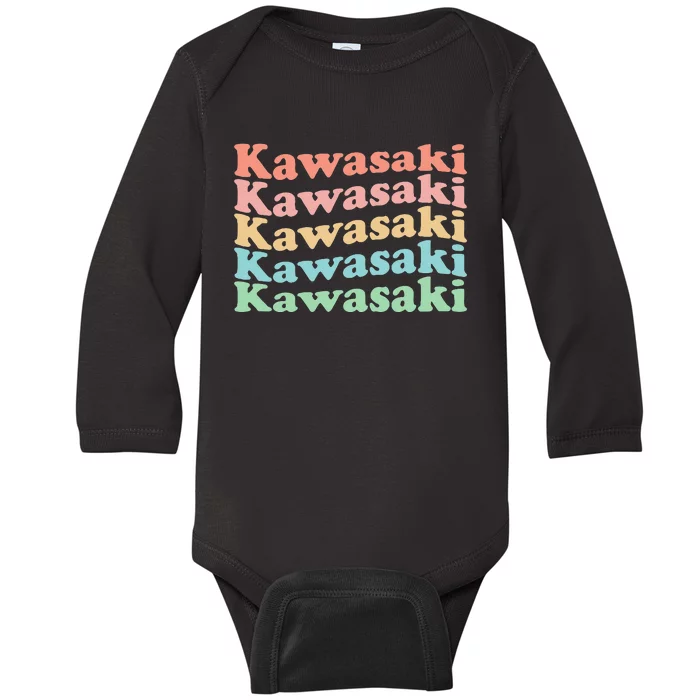 Vintage 70's Japan Hippie City Kawasaki Baby Long Sleeve Bodysuit