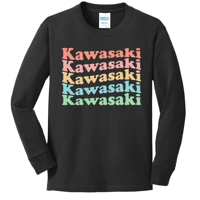 Vintage 70's Japan Hippie City Kawasaki Kids Long Sleeve Shirt