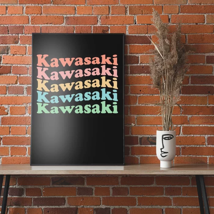 Vintage 70S Japan Hippie City Retro Kawasaki Poster