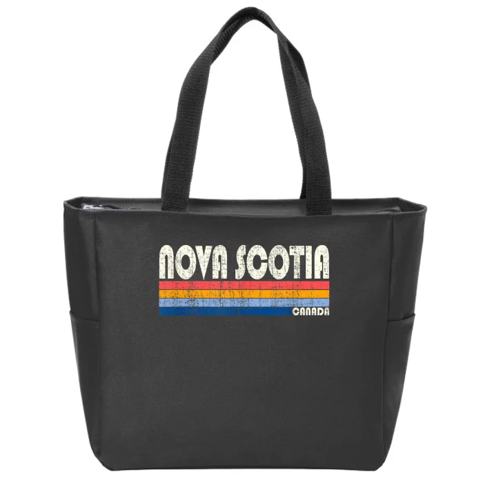 Vintage 70s Nova Scotia Canada Zip Tote Bag