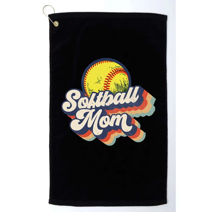 Vintage 70s Style Design Softball Mom Platinum Collection Golf Towel