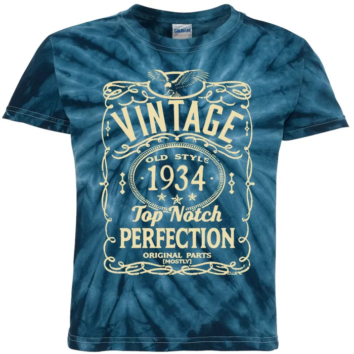 Vintage 89th Birthday top notch 1934 Kids Tie-Dye T-Shirt