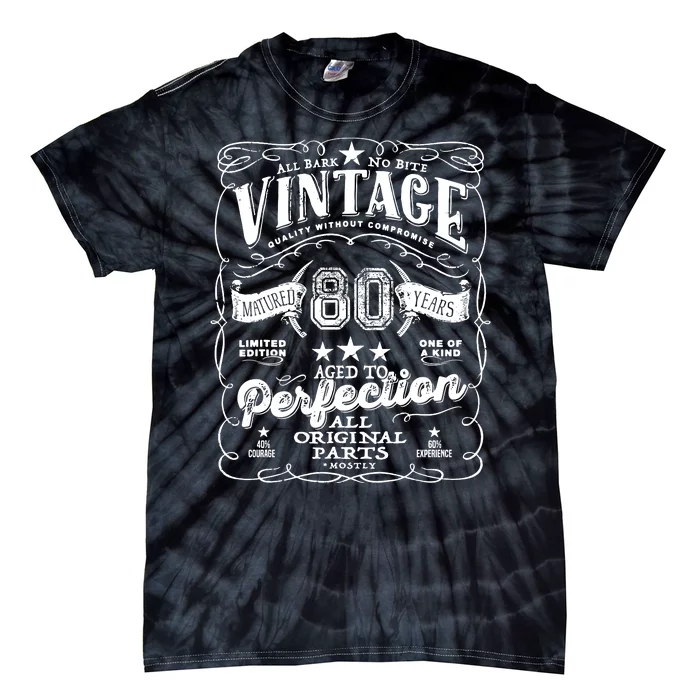 Vintage 80th Birthday Perfection Original Part 1943 Tie-Dye T-Shirt