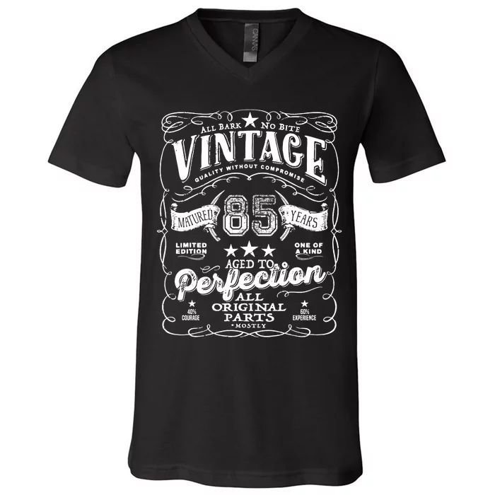 Vintage 85th Birthday Perfection Original Part 1938 V-Neck T-Shirt