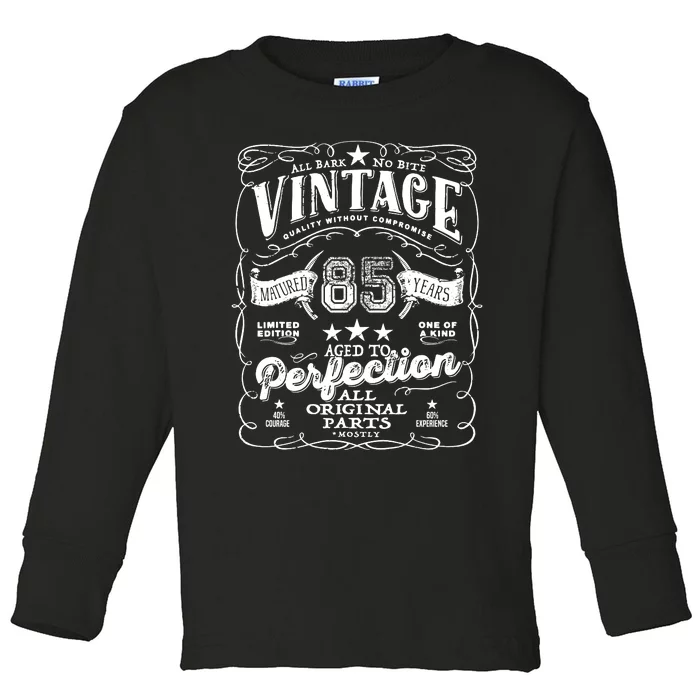 Vintage 85th Birthday Perfection Original Part 1938 Toddler Long Sleeve Shirt