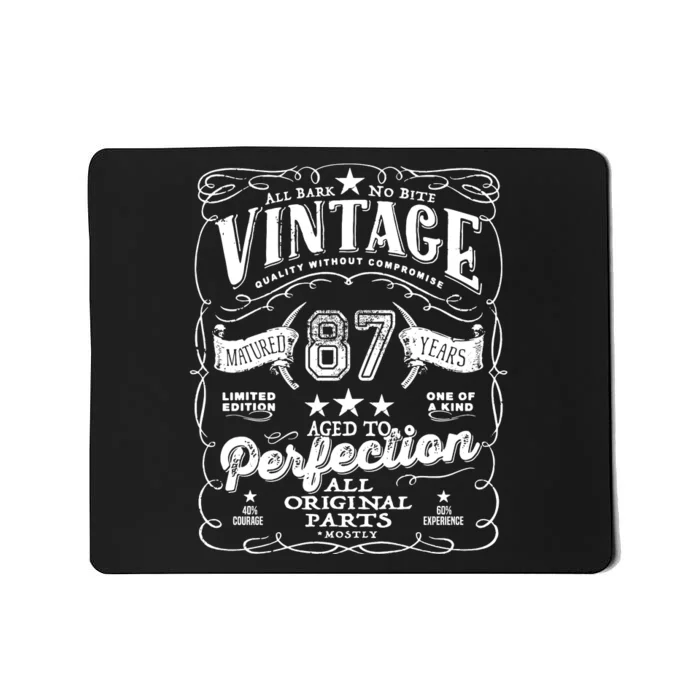 Vintage 87th Birthday Perfection Original Part 1936 Mousepad