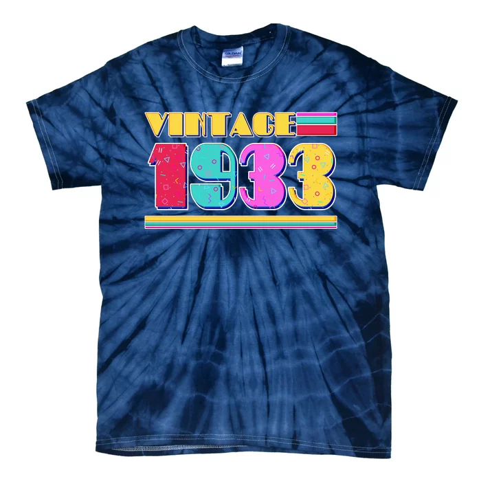 Vintage 80's Colors 1933 90th Birthday Tie-Dye T-Shirt