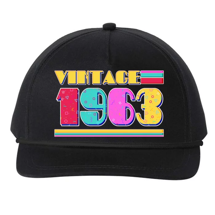 Vintage 80's Colors 1963 60th Birthday Snapback Five-Panel Rope Hat