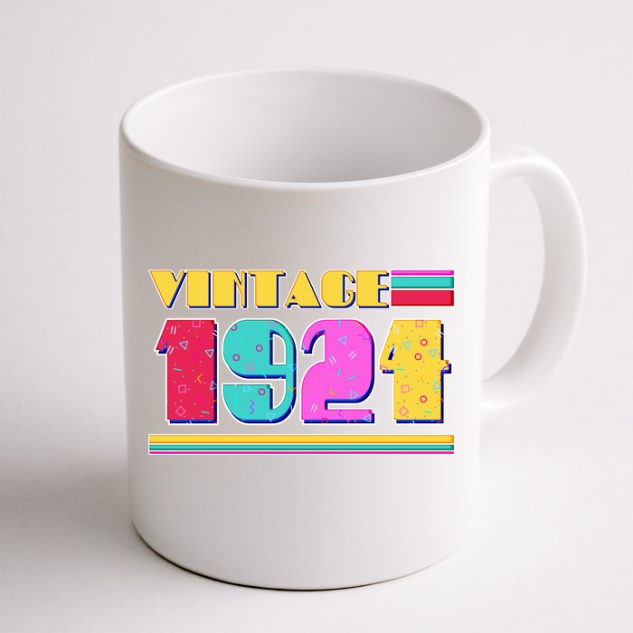 Vintage 80s Colors 1924 100th Birthday Front & Back Coffee Mug