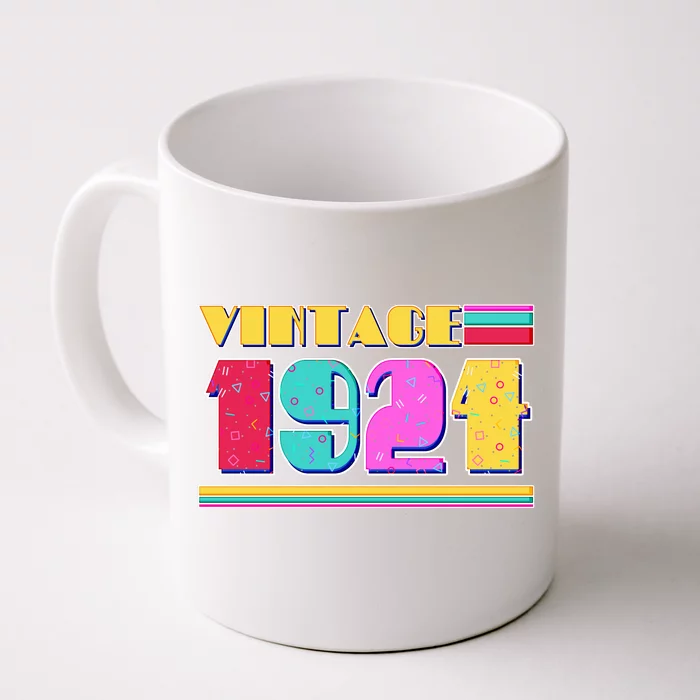 Vintage 80s Colors 1924 100th Birthday Front & Back Coffee Mug