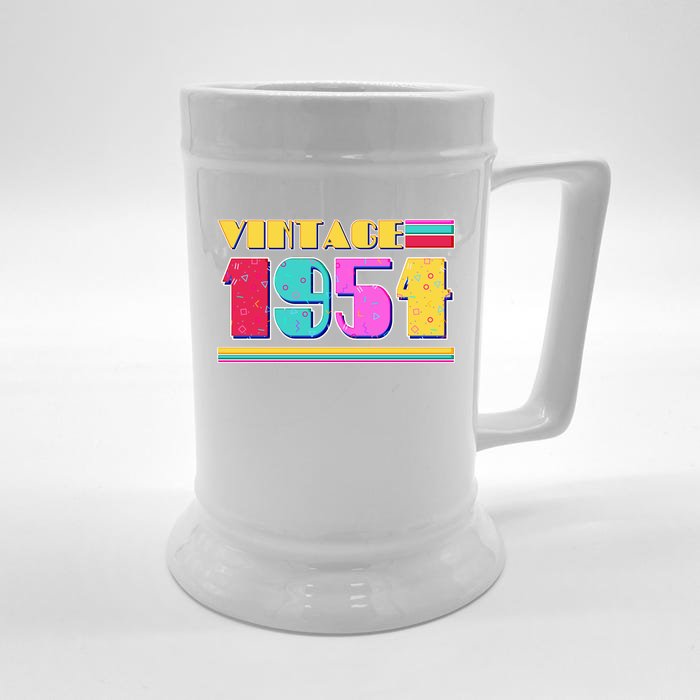 Vintage 80s Colors 1954 70th Birthday Front & Back Beer Stein