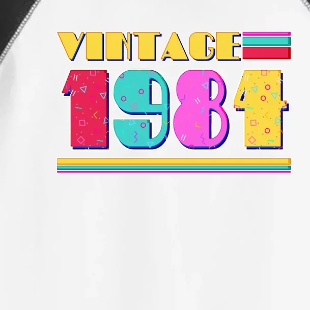 Vintage 80s Colors 1984 40th Birthday Toddler Fine Jersey T-Shirt