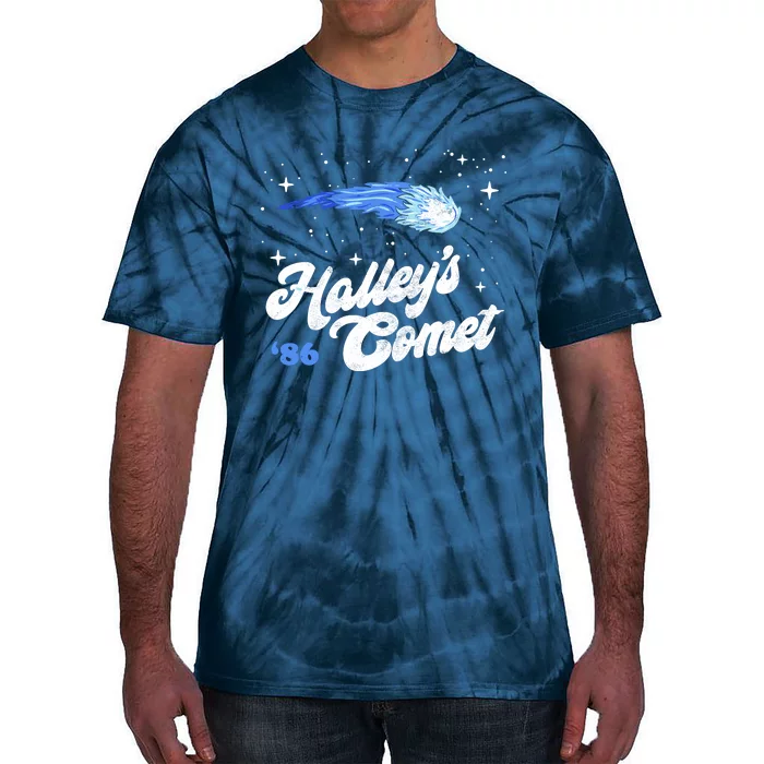 Vintage 80S HalleyS Comet Retro Space Lover Distressed Tie-Dye T-Shirt