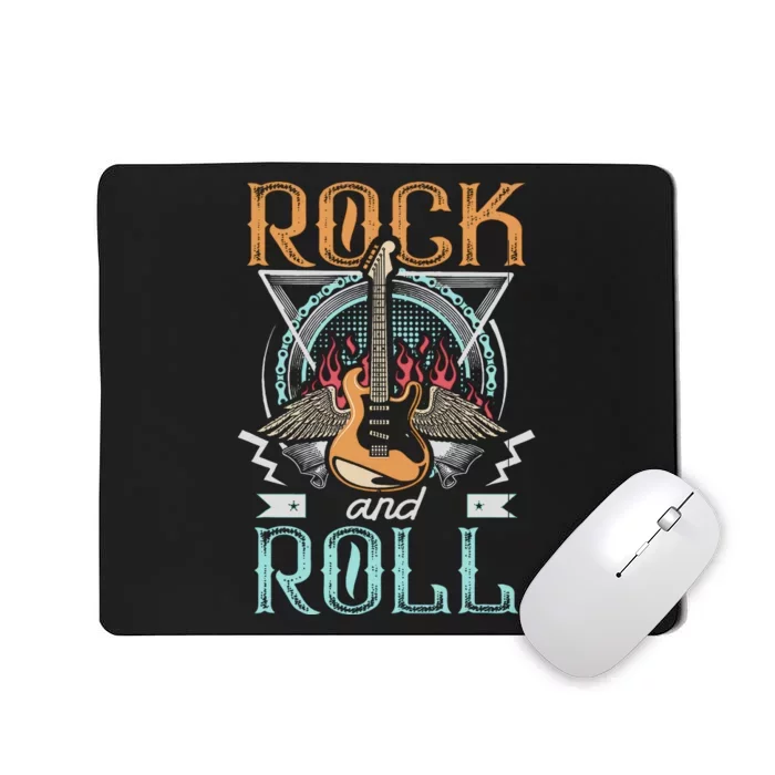 Vintage 80s Rock & Roll Music Guitar Wings Mousepad