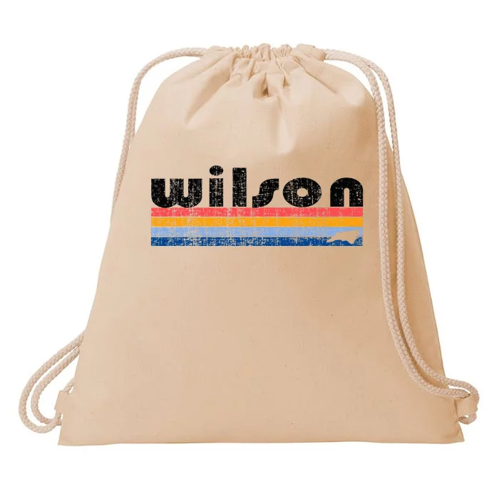 Vintage 80s Style Wilson Nc Drawstring Bag