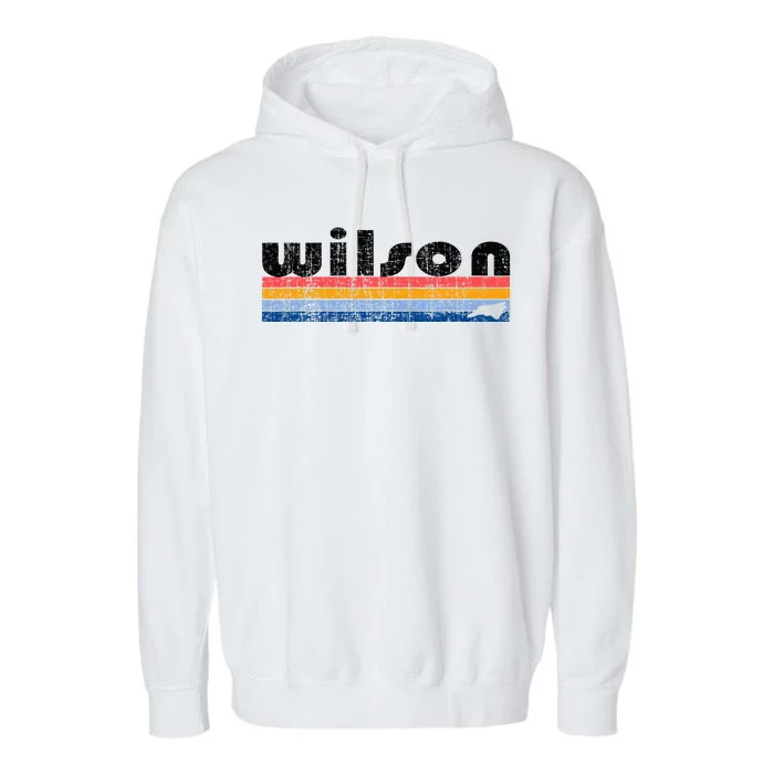 Vintage 80s Style Wilson Nc Garment-Dyed Fleece Hoodie