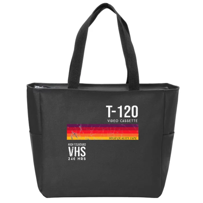 Vintage 80s Video Cassette Tape Vhs Zip Tote Bag