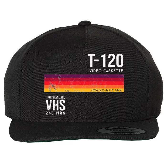 Vintage 80s Video Cassette Tape Vhs Wool Snapback Cap