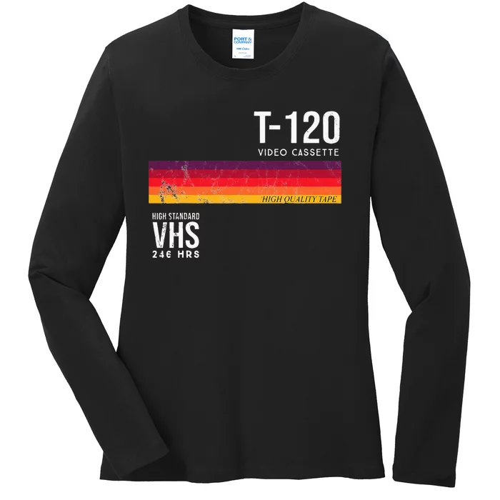 Vintage 80s Video Cassette Tape Vhs Ladies Long Sleeve Shirt