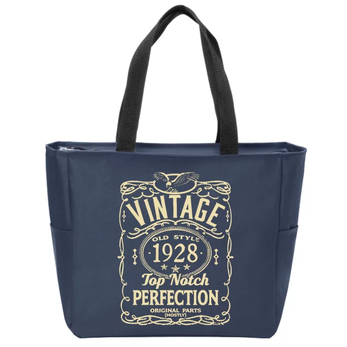 Vintage 95th Birthday top notch 1928 Zip Tote Bag