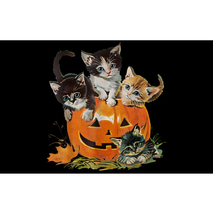 Vintage 90s Cat Pumpkin Halloween Retro Floral Spooky Season Bumper Sticker